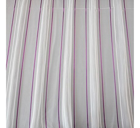 Záclona fialový pásik - 300cm
